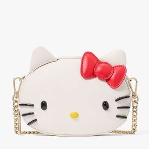 ♠️kate spade X Sanrio Hello Kitty 3D Mini Chain Crossbody, Parchment White NWT
